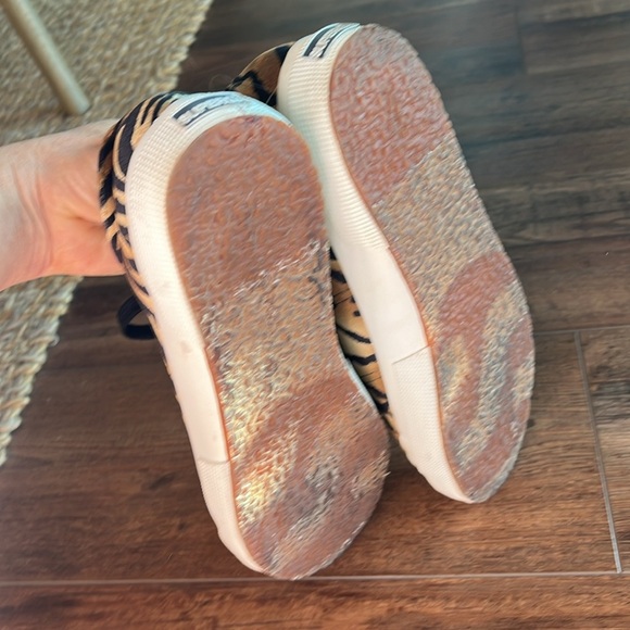 SUPERGA 2750 Fanvelw Womens Sz 8.5 Cognac Zebra Velvet Animal Print - Picture 8 of 10